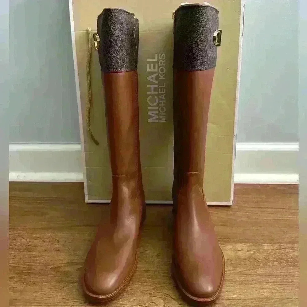 Michael Kors Monogram Knee Boots. - Picture 3 of 5